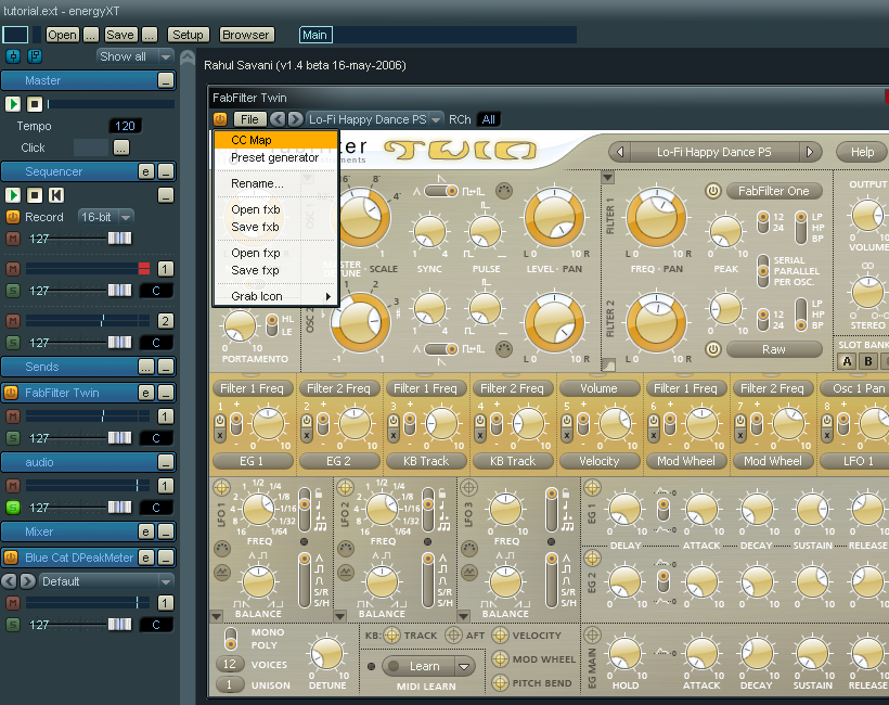 Step 09 - Open up the vst and select CC map from the file menu